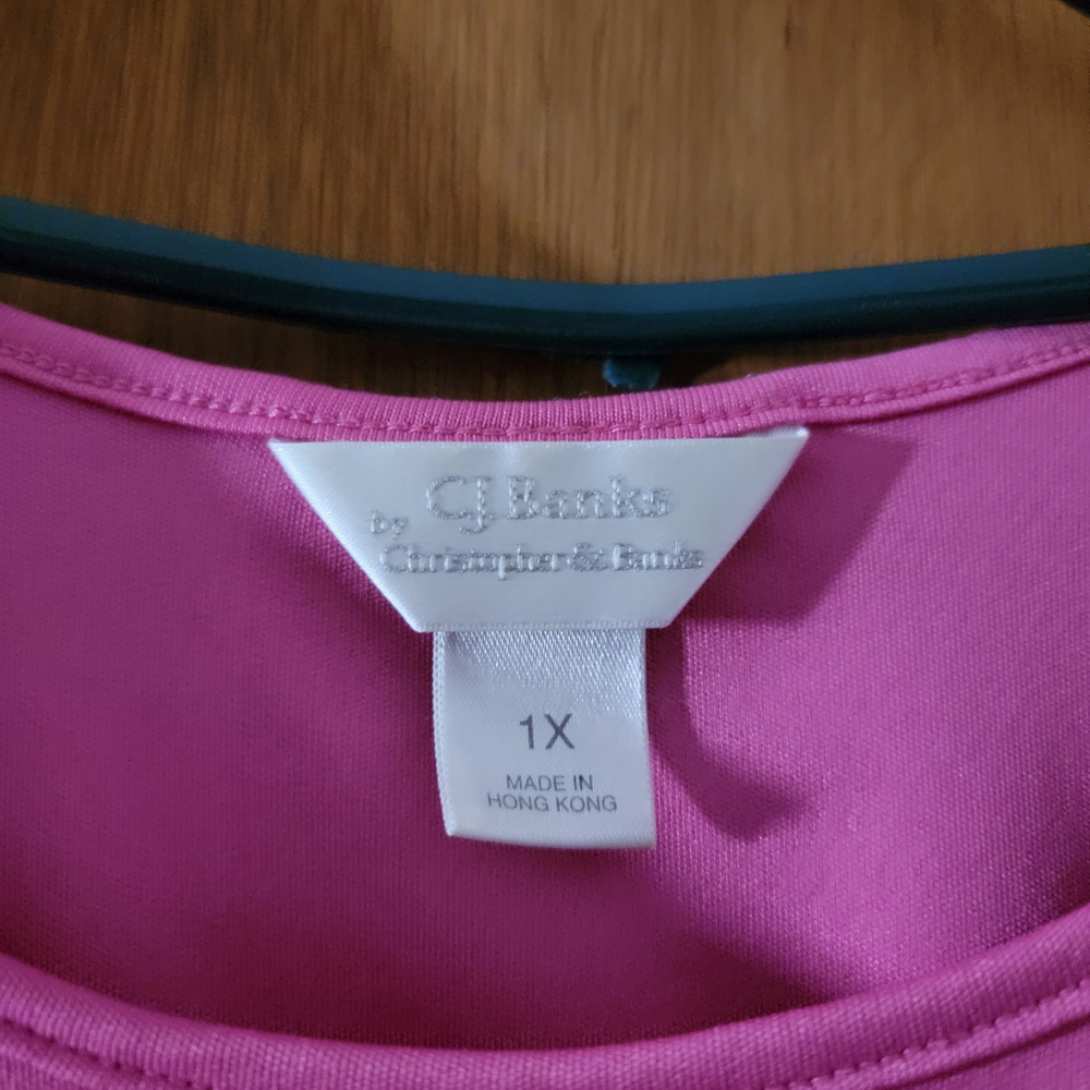 CJ Banks Set Of 2 Pink and Red Silky Tank Tops Size 1X EUC - Picture 4 of 7